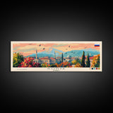 Konya Turkey Panoramic Travel Poster, Framed Canvas Print or Metal Wall Art, Travel Art, Home Decor, Panoramic Painting, Midcentury Art