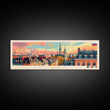 Kortrijk Belgium Travel Print Wall Art, Panoramic City Art, Travel Art, Wall Decor, Vacation Gift, Framed Canvas Print Or Metal Art