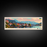 Kristiansand Norway Wall Art, Panoramic Travel Poster, Panoramic Framed Canvas Print, City Wall Art, Wall Hanging Home Decor, Travel Art