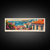 Setúbal Portugal Travel Print Wall Art, Panoramic City Art, Travel Art, Wall Decor, Vacation Gift, Framed Canvas Print Or Metal Art