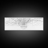 Panoramic Knoxville City Map, Tennessee Art, Map Print, Minimalist Wall Art, Canvas Art, Housewarming Gift, Street Map Art, Closing Gift
