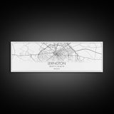 Panoramic Lexington City Map, Kentucky Art, Map Print, Minimalist Wall Art, Canvas Art, Housewarming Gift, Street Map Art, Closing Gift