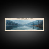 Burnsville Lake West Virginia Framed Canvas Print, Panoramic Lake House Decor, Wall Art, Travel Poster, Modern Lake Painting, Nature Art