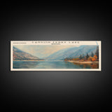 Canyon Ferry Lake Montana Framed Canvas Print, Lake House Art, Panoramic Wall Art, Travel Poster, Rustic Lake Painting, Nature Art