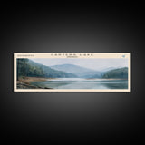 Carters Lake Georgia Framed Canvas Print, Panoramic Lake House Decor, Wall Art, Travel Poster, Rustic Lake Painting, Nature Art