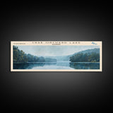 Cormorant Lake Framed Canvas Print, Lake House Decor, Panoramic Wide Art, Travel Poster, Rustic Lake Painting, Home Decor