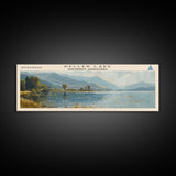 Keller Lake Framed Canvas Print, Panoramic Lake House Decor, Wall Art, Travel Poster, Scenic Lake Painting, Nature Art