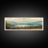 Lake Elmore Vermont Framed Canvas Print, Lake House Decor, Panoramic Wall Art, Travel Poster, Beautiful Lake Painting, Home Art