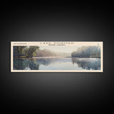 Lake Norman North Carolina Framed Canvas Print, Lake House Decor, Panoramic Wall Art, Travel Poster, Scenic Landscape Painting, Contemporary Art
