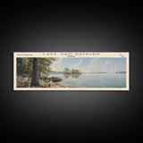 Lake Sam Rayburn, Boho Art, Serene Landscape, Travel Poster Art, Wall Art, Home Decor, Nature Scene, Lake Painting, Minimalist Art, Rustic Art, Travel Print, Framed Canvas Print, Lake House Decor, Panoramic Print
