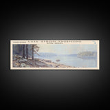 Lake Strom Thurmond South Carolina Framed Canvas Print, Lake House Decor, Panoramic Wall Art, Travel Poster, Serene Landscape Painting, Bedroom Decor