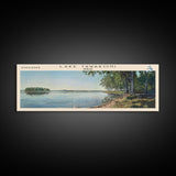 Lake Tawakoni Texas Framed Canvas Print, Lake House Decor, Panoramic Wall Art, Travel Poster, Stunning Landscape Painting, Bedroom Decor