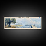 Lake Tulane Florida Framed Canvas Print, Lake House Decor, Panoramic Wall Art, Travel Poster, Landscape Painting, Bedroom Decor