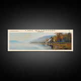 Lake Willoughby Vermont Framed Canvas Print, Lake House Decor, Panoramic Wall Art, Travel Poster, Scenic Landscape Painting, Living Room Decor