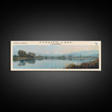 Pyramid Lake California Framed Canvas Print, Lake House Decor, Panoramic Wall Art, Travel Poster, Beautiful Landscape Painting, Living Room Decor