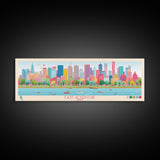 East Reservoir Ohio Framed Canvas Print, Panoramic Art, Midcentury Modern, Pop Art, Bedroom Wall Decor, Travel Poster, Lake View Art