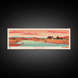 Heron Lake New Mexico Framed Canvas Print, Panoramic Art, Midcentury Modern, Pop Art, Bedroom Decor, Travel Poster, Artistic Decor, Home Decor