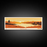 Homme Lake North Dakota Framed Canvas Print, Panoramic Wall Art, Midcentury Modern, Pop Art, Bedroom Decor, Travel Poster, Artistic Home Decor