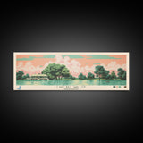 Lake Bill Waller Mississippi Framed Canvas Print, Panoramic Art, Midcentury Modern, Pop Art, Living Room Wall Art, Travel Poster, Lake House Decor
