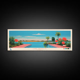 Lake Santa Fe Florida Framed Canvas Print, Panoramic Wall Art, Midcentury Modern, Pop Art, Bedroom Art, Travel Poster, Lake House Decor