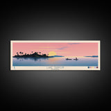 Lake Tarpon Florida Framed Canvas Print, Panoramic Wall Art, Midcentury Modern, Pop Art, Living Room Decor, Travel Poster, Lake House Art