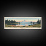 Sparks Lake, Oregon Framed Canvas Print, Lake House Decor, Midcentury Modern Art, Pop Art, Travel Poster, Bedroom Wall Art