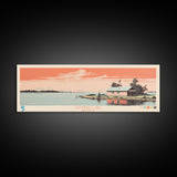 Tatinnai Lake, Nunavut Framed Canvas Print, Lake House Decor, Midcentury Modern Art, Pop Art, Travel Poster, Living Room Wall Art