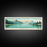 Tustumena Lake, Alaska Framed Canvas Print, Lake House Decor, Midcentury Modern Art, Pop Art, Travel Poster, Living Room Wall Art