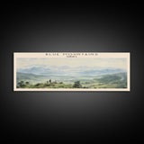 Blue Mountains Travel Print Wall Art, Travel Poster Print, Retro Style COUNTRY Home Decor, Wall Hanging, Travel Gift Idea, Unique Metal Art