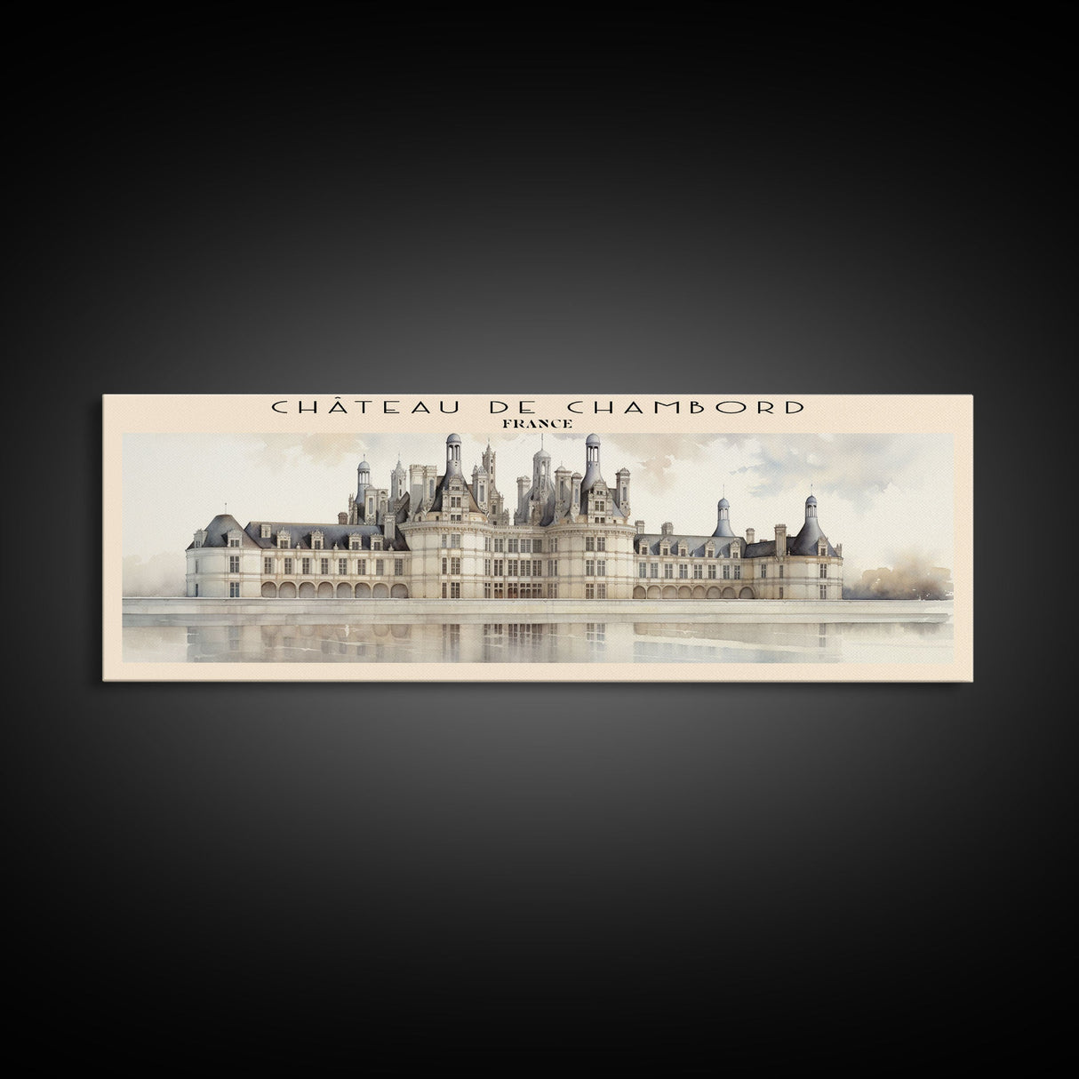 Château de Chambord Travel Poster Print, Framed Canvas Print, COUNTRY Travel Art, Wood Framed Art, Wall Hanging, Home Decor