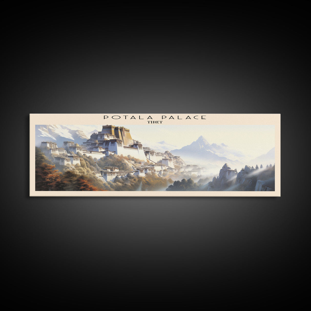 Potala Palace COUNTRY Travel Poster Print, Framed Canvas Print, COUNTRY Travel Art, Wood Framed Art, Wall Hanging, Home Decor