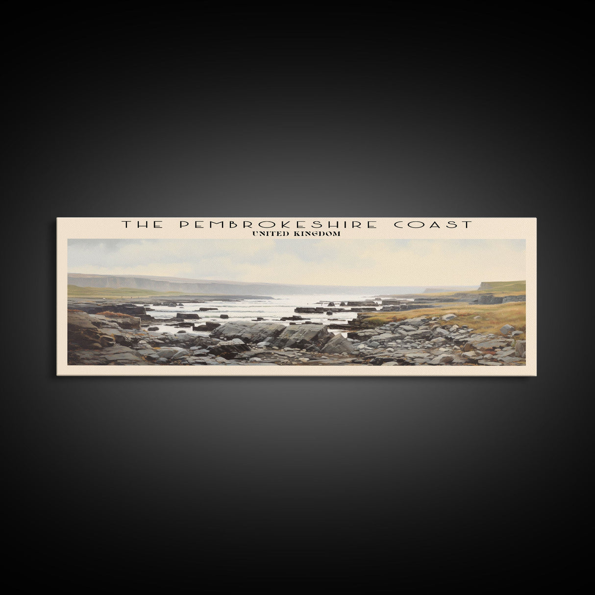 The Pembrokeshire Coast Travel Poster Print, Framed Canvas Print, COUNTRY Travel Art, Wood Framed Art, Wall Hanging, Home Decor