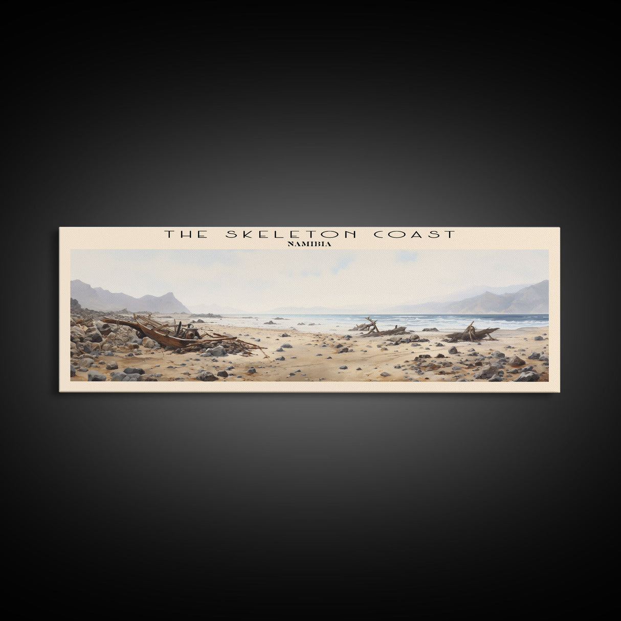 The Skeleton Coast Travel Poster Print, Framed Canvas Print, COUNTRY Travel Art, Wood Framed Art, Wall Hanging, Home Decor