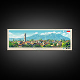 Bogor, Indonesia Panoramic Travel Poster Canvas Print, Bogor, Indonesia Painting, Indonesia Art, Bogor Travel Art, Living Room Painting