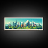 Brazzaville, Republic of the Congo Panoramic Travel Poster Canvas Print, Brazzaville, Republic of the Congo Painting, Republic of the Congo Art, Brazzaville Travel Art, Living Room Painting