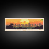 Campo Grande, Brazil Panoramic Travel Poster Canvas Print, Campo Grande, Brazil Painting, Brazil Art, Campo Grande Panoramic Travel Art, Travel Painting