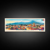 Chimalhuacan, Mexico Panoramic Travel Poster Canvas Print, Chimalhuacan, Mexico Painting, Mexico Art, Chimalhuacan Travel Art, Guest Room Painting