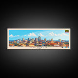 Kampala, Uganda Panoramic Travel Poster Canvas Print, Kampala, Uganda Painting, Uganda Art, Kampala Travel Art, Living Room Painting