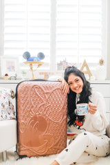 Disney Minnie Mouse - Equipaje con ruedas (3 piezas), color dorado rosa