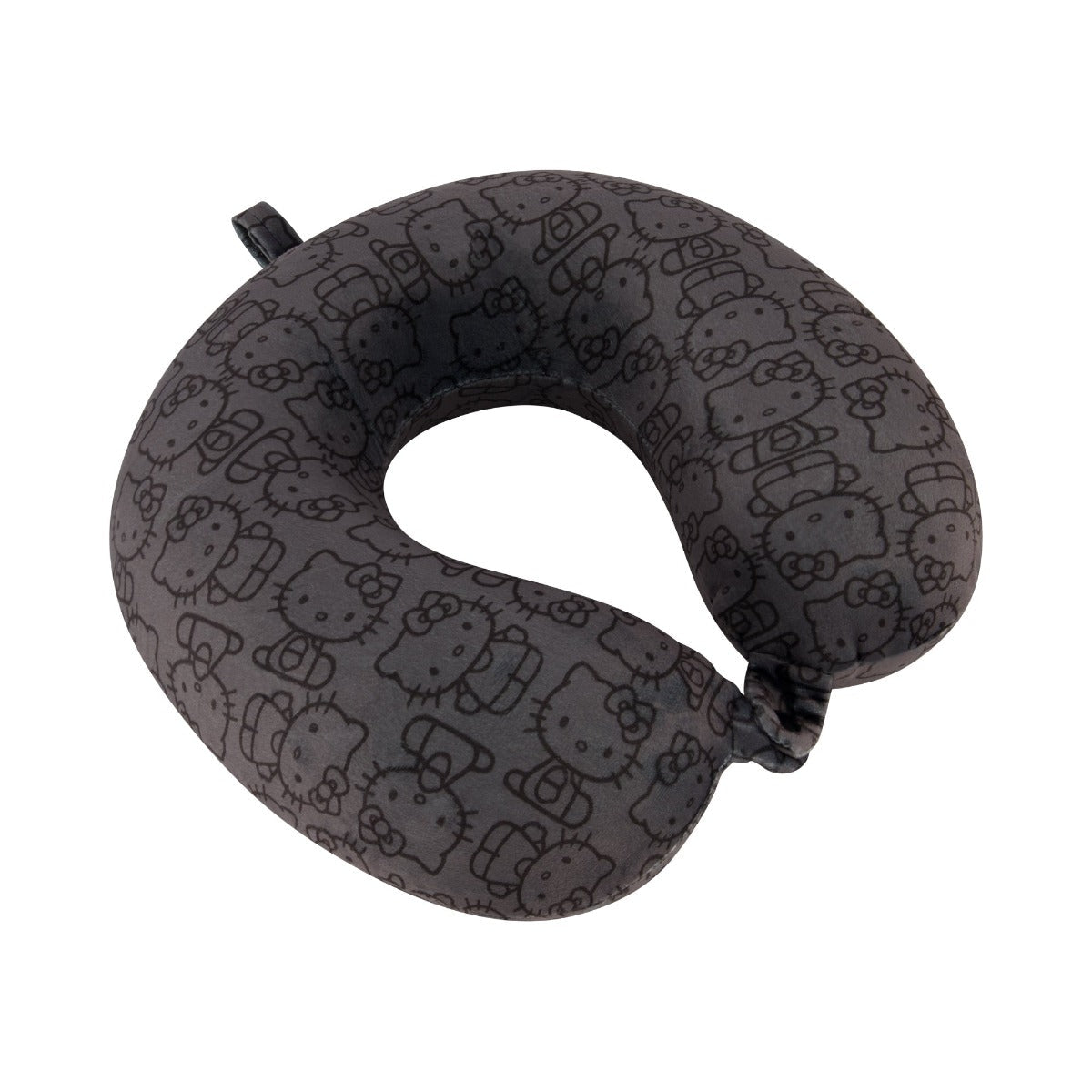 Hello Kitty All Over Icon Almohada de viaje para el cuello de espuma viscoelástica, color negro