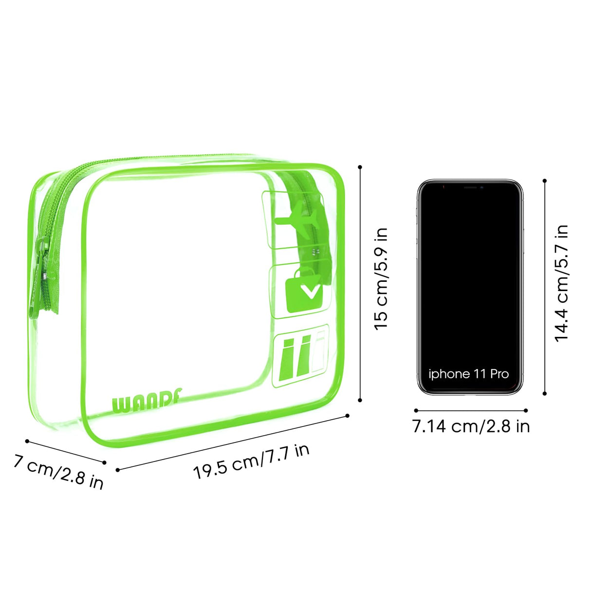 TSA Approved Clear Travel Toiletry Bag by WandF