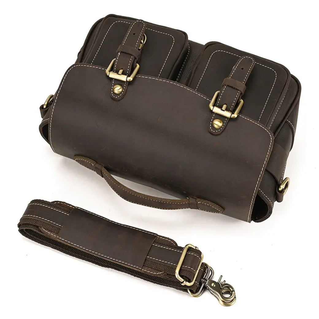 The Faust Leather Camera Bag | Crossbody Vintage Camera Messenger Bag