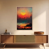 Los Angeles, California at sunset, canvas print, ready to hang wall art