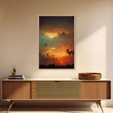 Los Angeles, California at sunset, canvas print, ready to hang wall art