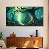 Beautiful magical fairy forest, Framed canvas print, Fantasy forest wall art Enchanted forest, Fantasy Home Decor