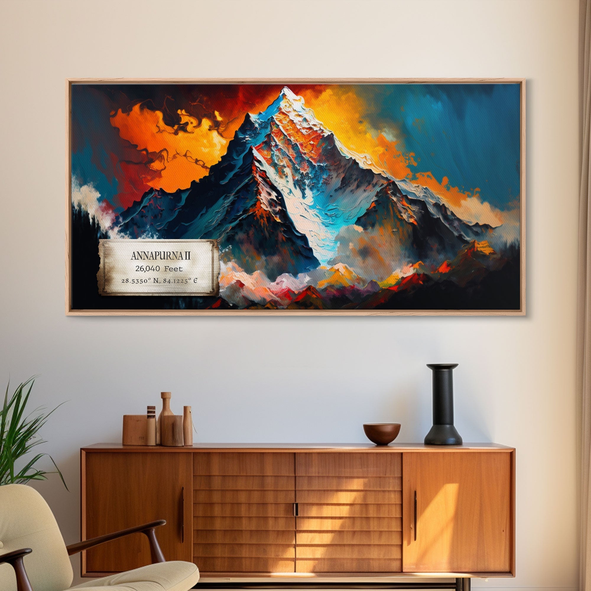 Annapurna II, Wall Art, Original Mountain Painting Print, Travel