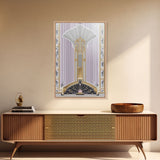 Art Deco Wall art, Framed Canvas Print, Art Deco, Gold art, Pastel colors, Midcentury Modern, Office decor, Living room art, Beautiful art