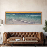 Textured Art Print, Seascape Canvas Art Print, Ocean, Waves, Horizon, Sunset, Orange, Blue, Wall Decor, Panoramic, Wall Art, Canvas Print