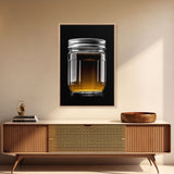 Mason Jar Wall Art, Kitchen Wall Decor, Jar Art, Minimalist Art, Wall Decor, Canvas Art, Wall Art, Framed Canvas Wall Decor