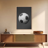 Soccer Ball Wall Art, Sports Wall Decor, Black And White Art, Minimalist Print, Wall Decor, Canvas Art, Wall Art, Framed Canvas Wall Art